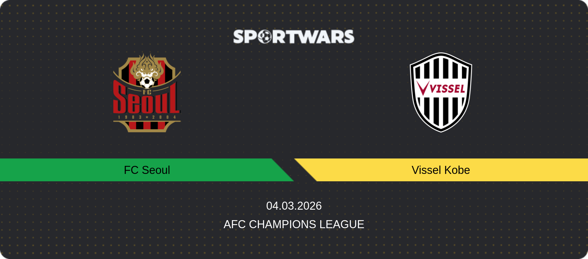 Match prediction FC Seoul — Vissel Kobe, AFC Champions League, 04.03.2026