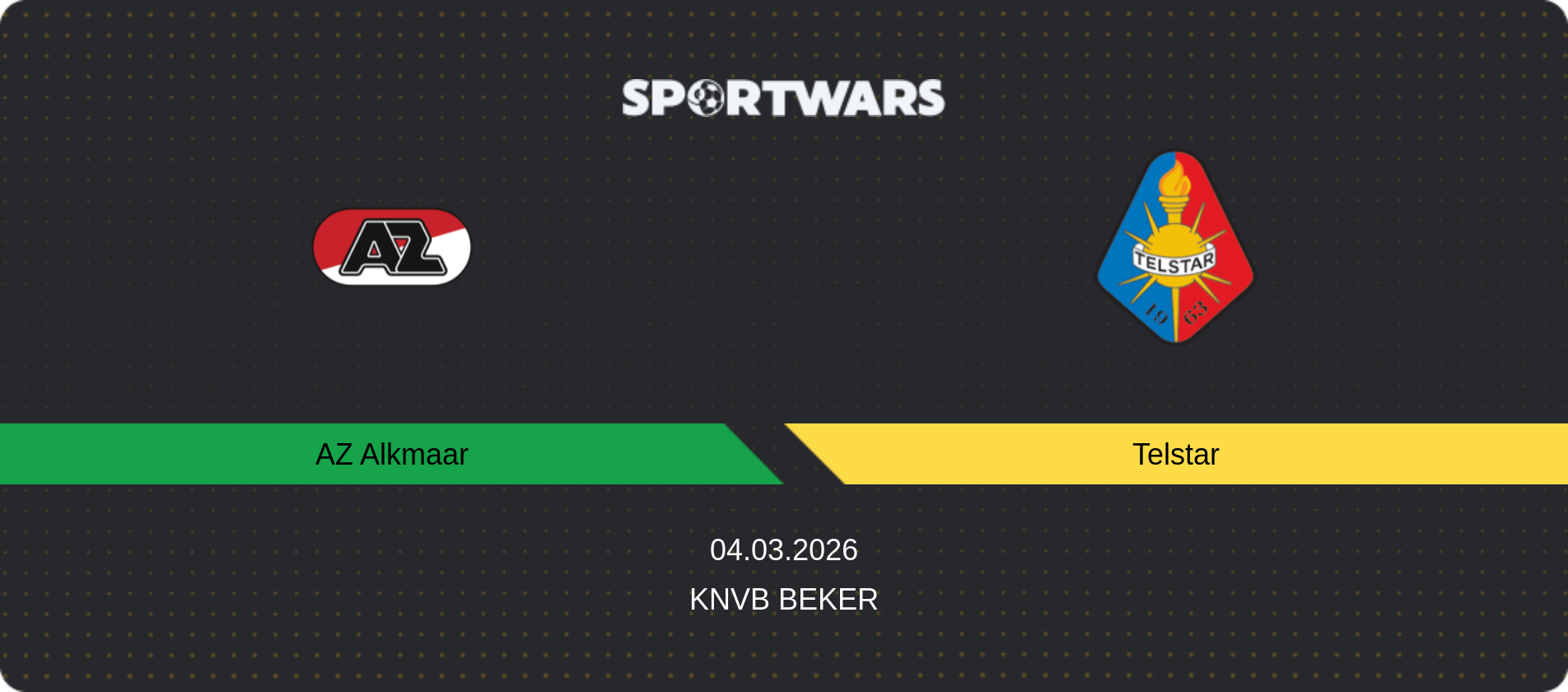 Match prediction AZ Alkmaar — Telstar, KNVB Beker, 04.03.2026