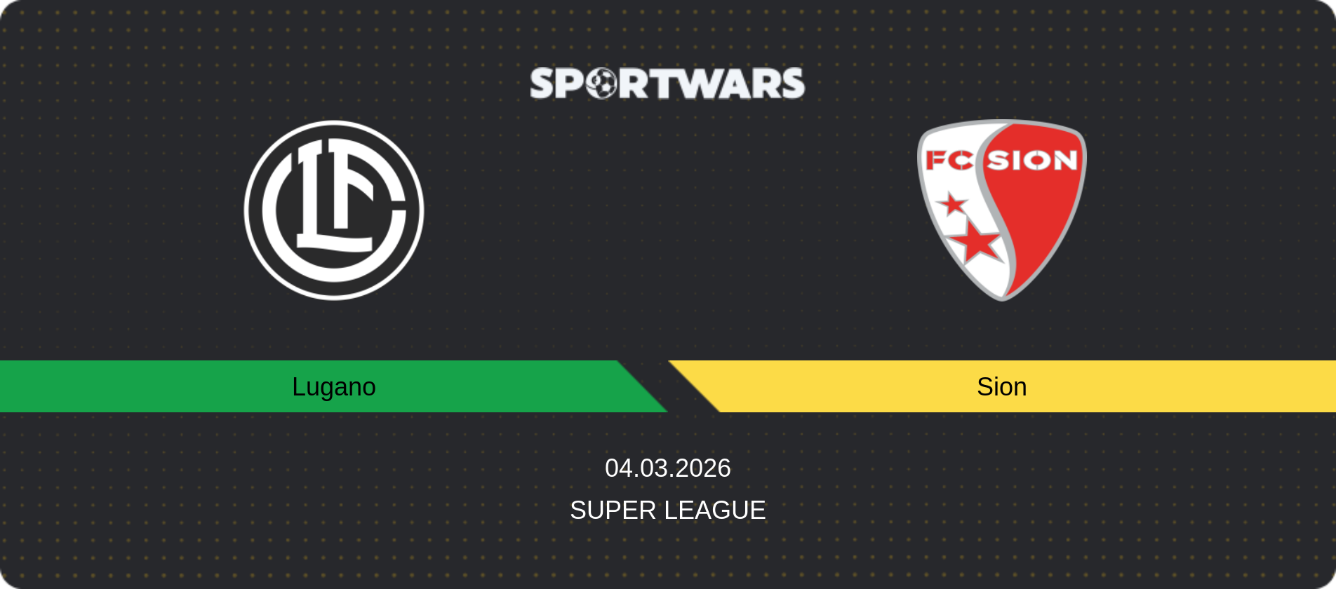 Match prediction Lugano — Sion, Super League, 04.03.2026