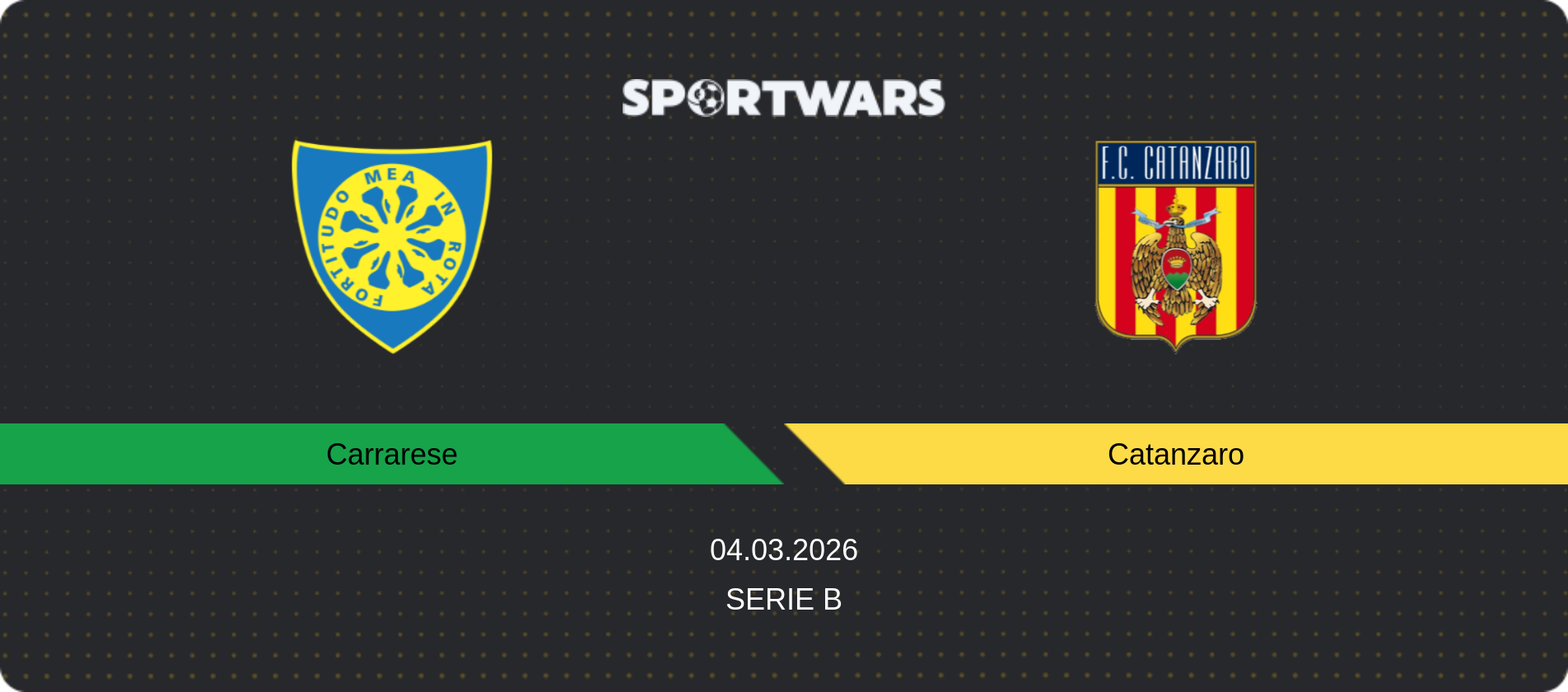 Match prediction Carrarese — Catanzaro, Serie B, 04.03.2026