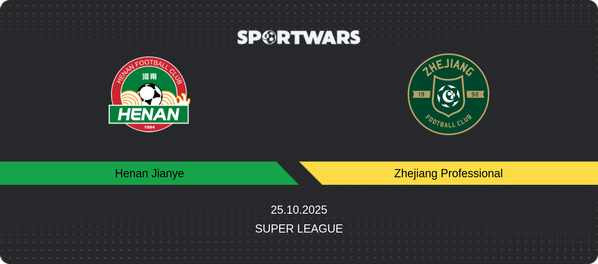Match prediction Henan Jianye — Zhejiang Professional, Super League, 25.10.2025