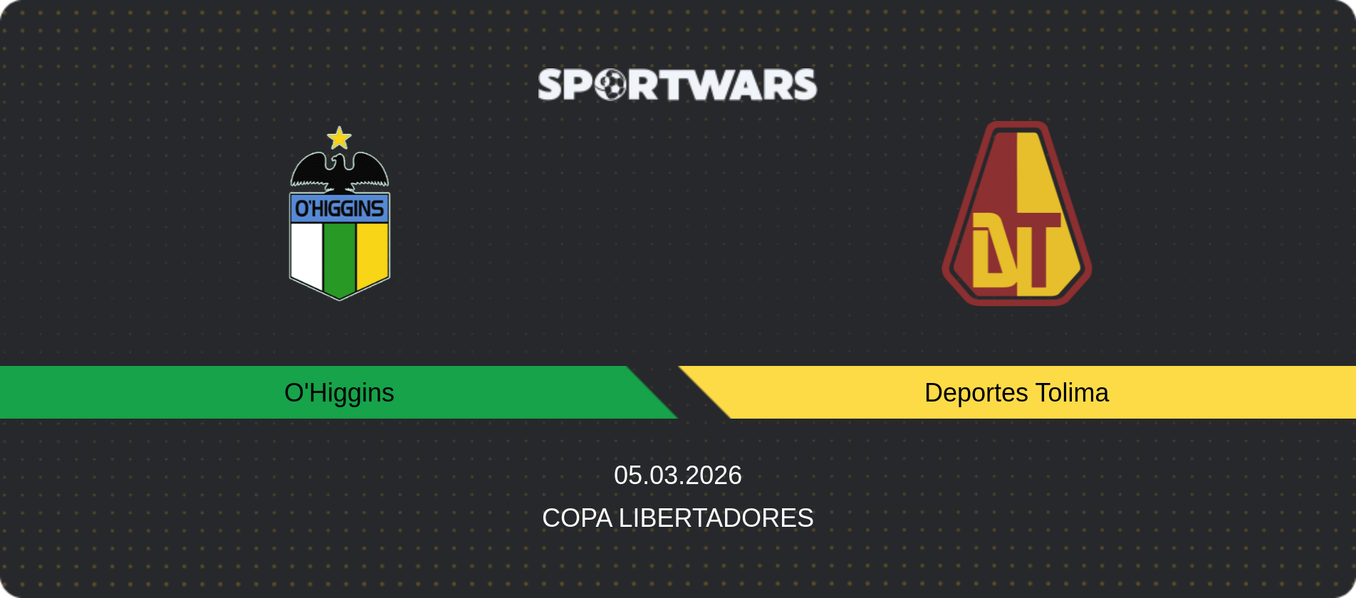 Match prediction O'Higgins — Deportes Tolima, Copa Libertadores, 05.03.2026