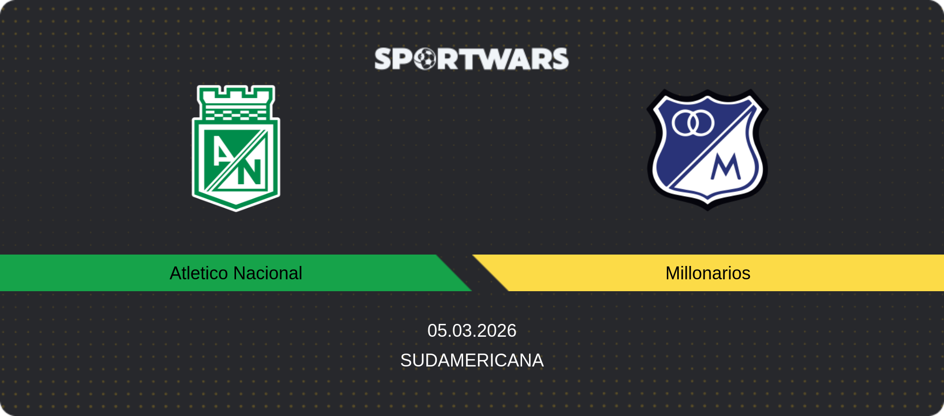 Match prediction Atletico Nacional — Millonarios, Sudamericana, 05.03.2026
