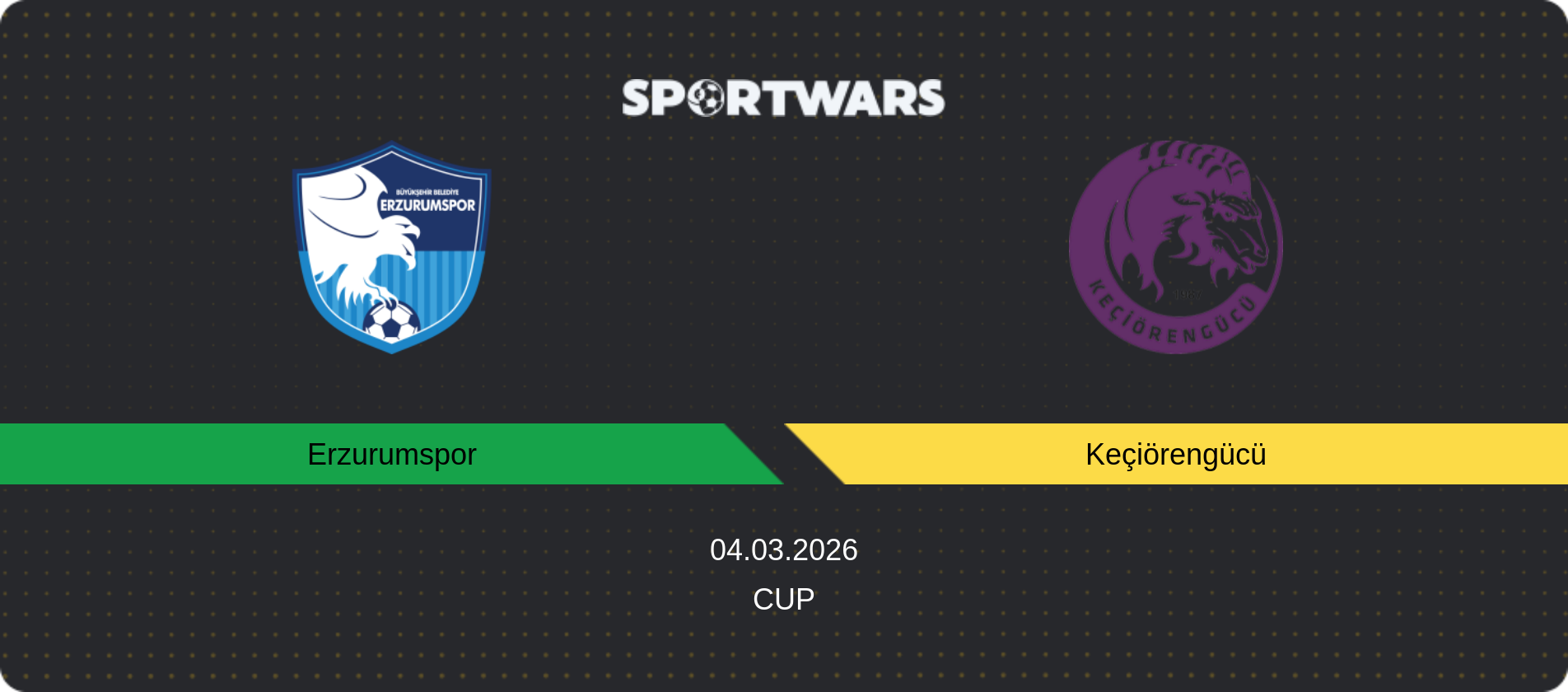 Match prediction Erzurumspor — Keçiörengücü, Cup, 04.03.2026