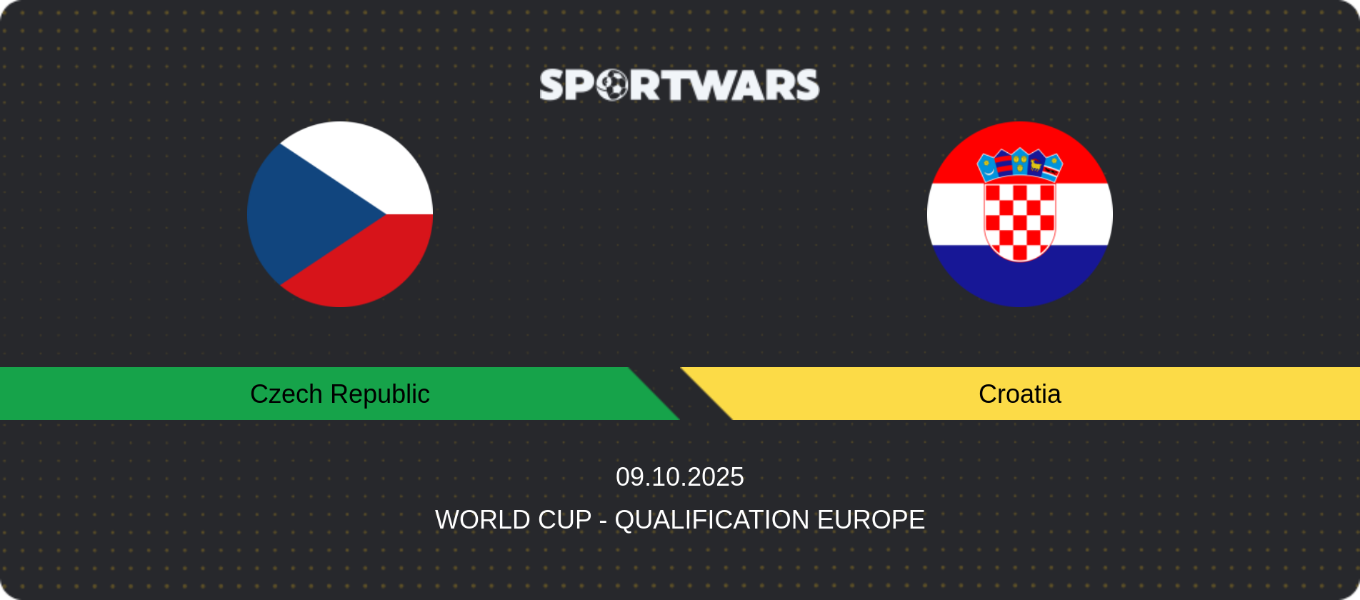 Match prediction Czech Republic — Croatia, World Cup - Qualification Europe, 09.10.2025