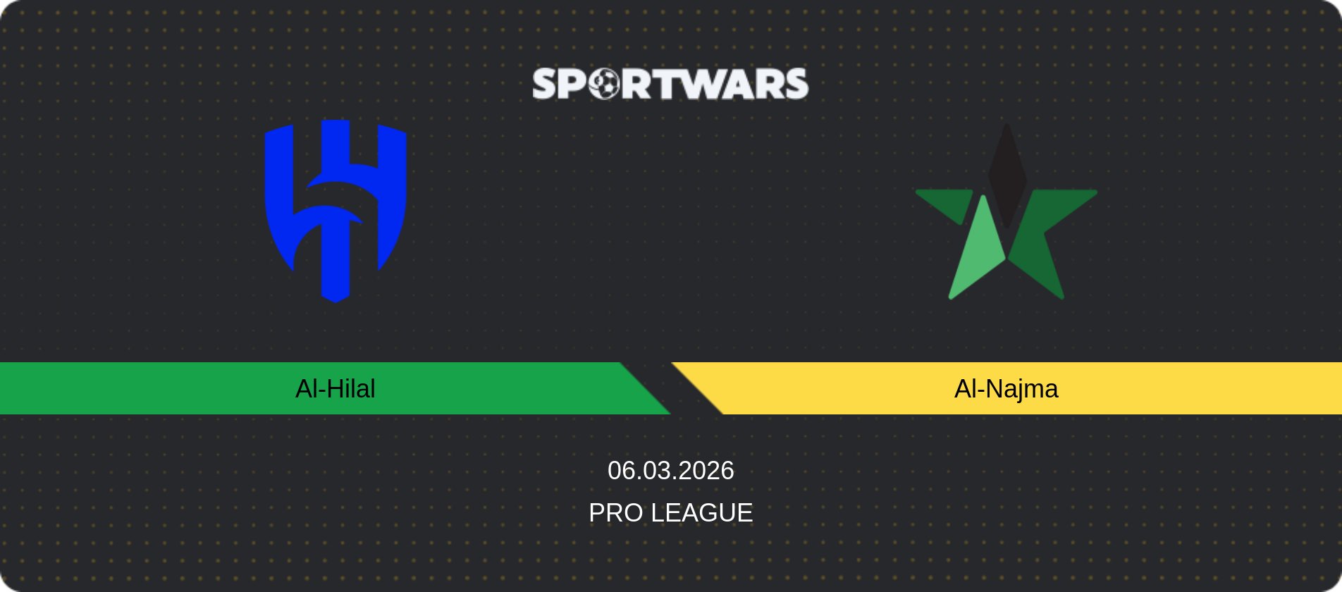 Match prediction Al-Hilal — Al-Najma, Pro League, 06.03.2026