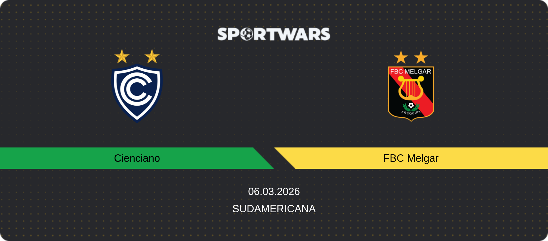 Match prediction Cienciano — FBC Melgar, Sudamericana, 06.03.2026