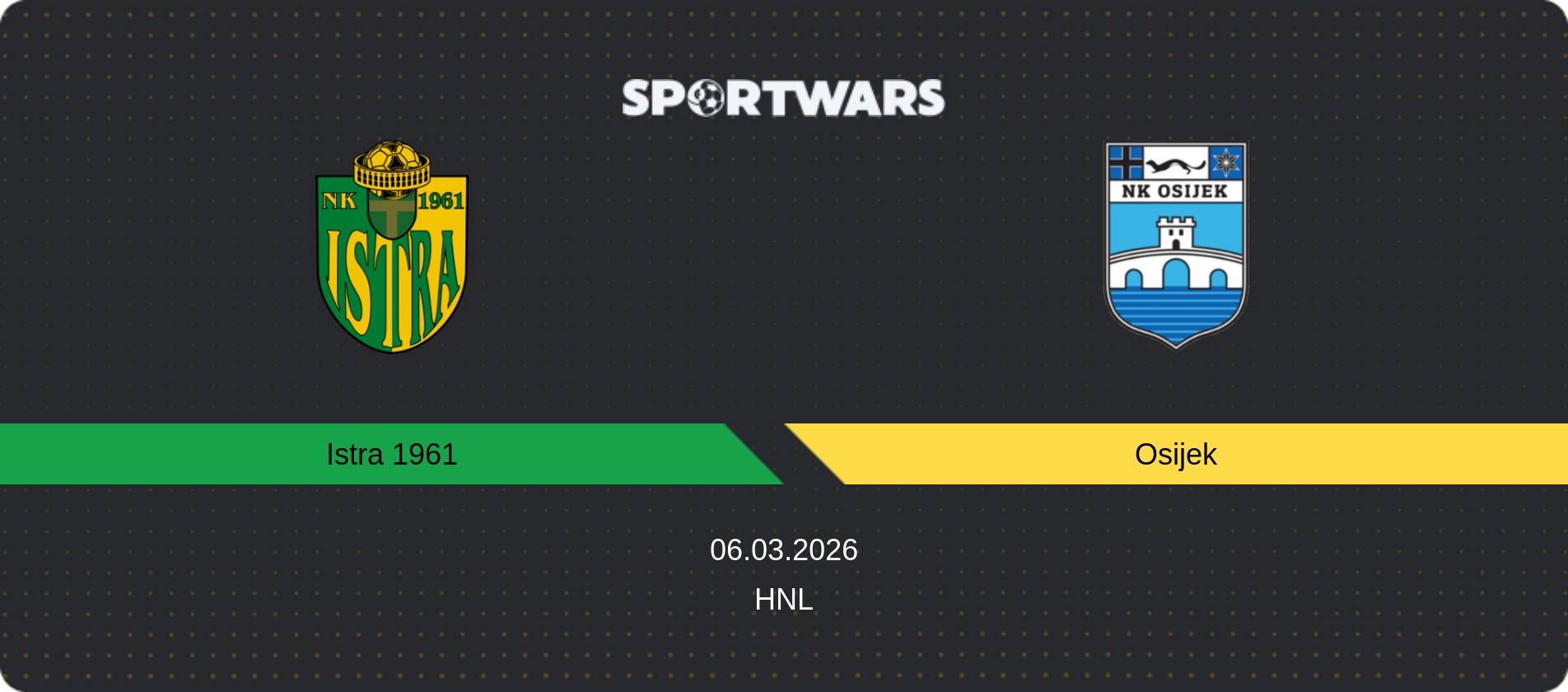 Match prediction Istra 1961 — Osijek, HNL, 06.03.2026
