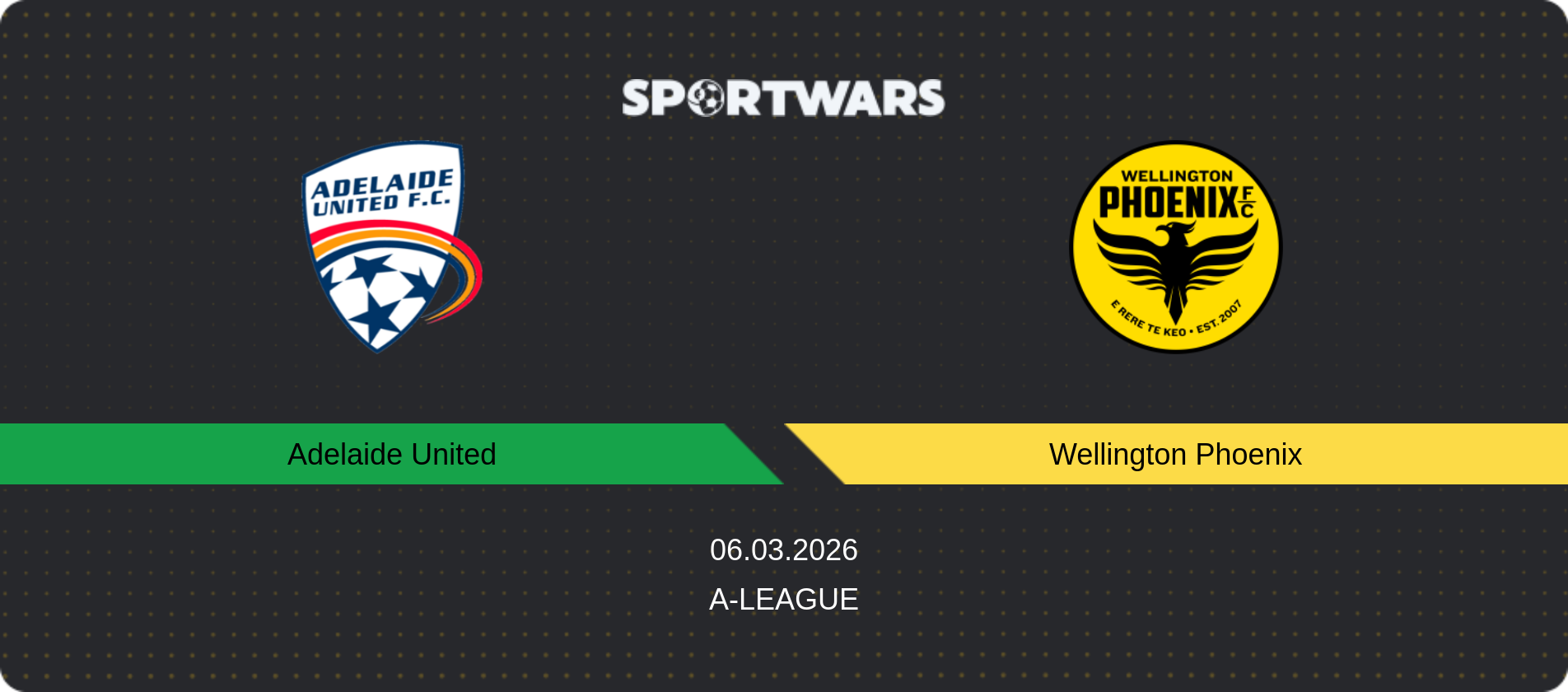 Match prediction Adelaide United — Wellington Phoenix, A-League, 06.03.2026