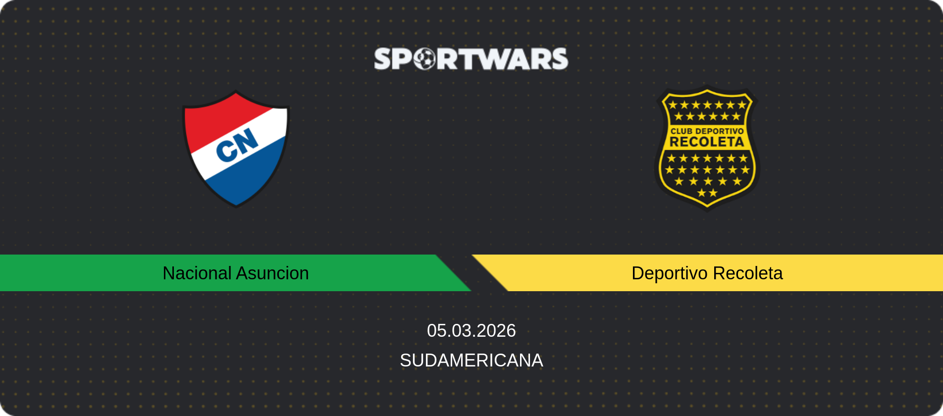 Match prediction Nacional Asuncion — Deportivo Recoleta, Sudamericana, 05.03.2026