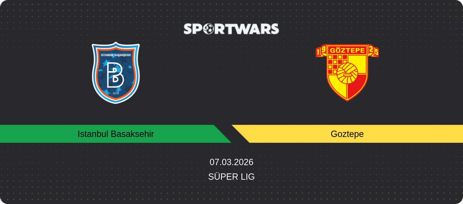Match prediction Istanbul Basaksehir — Goztepe, Süper Lig, 07.03.2026