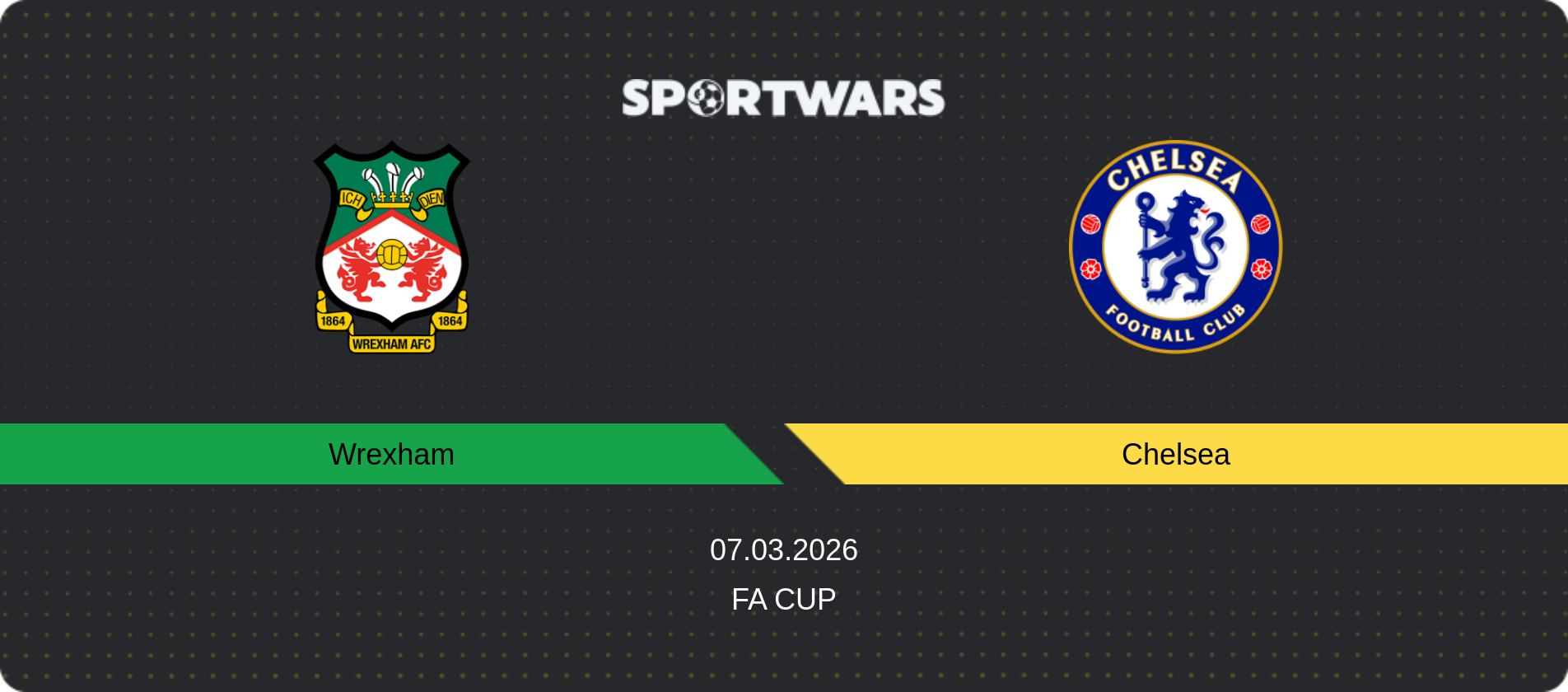 Match prediction Wrexham — Chelsea, FA Cup, 07.03.2026