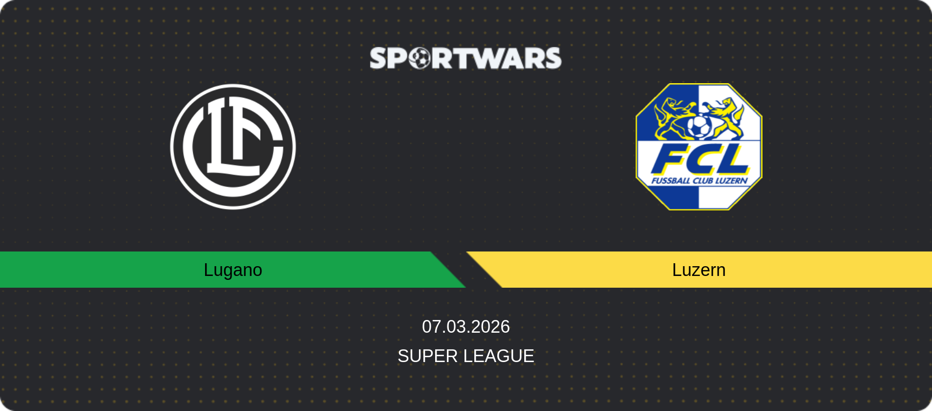 Match prediction Lugano — Luzern, Super League, 07.03.2026