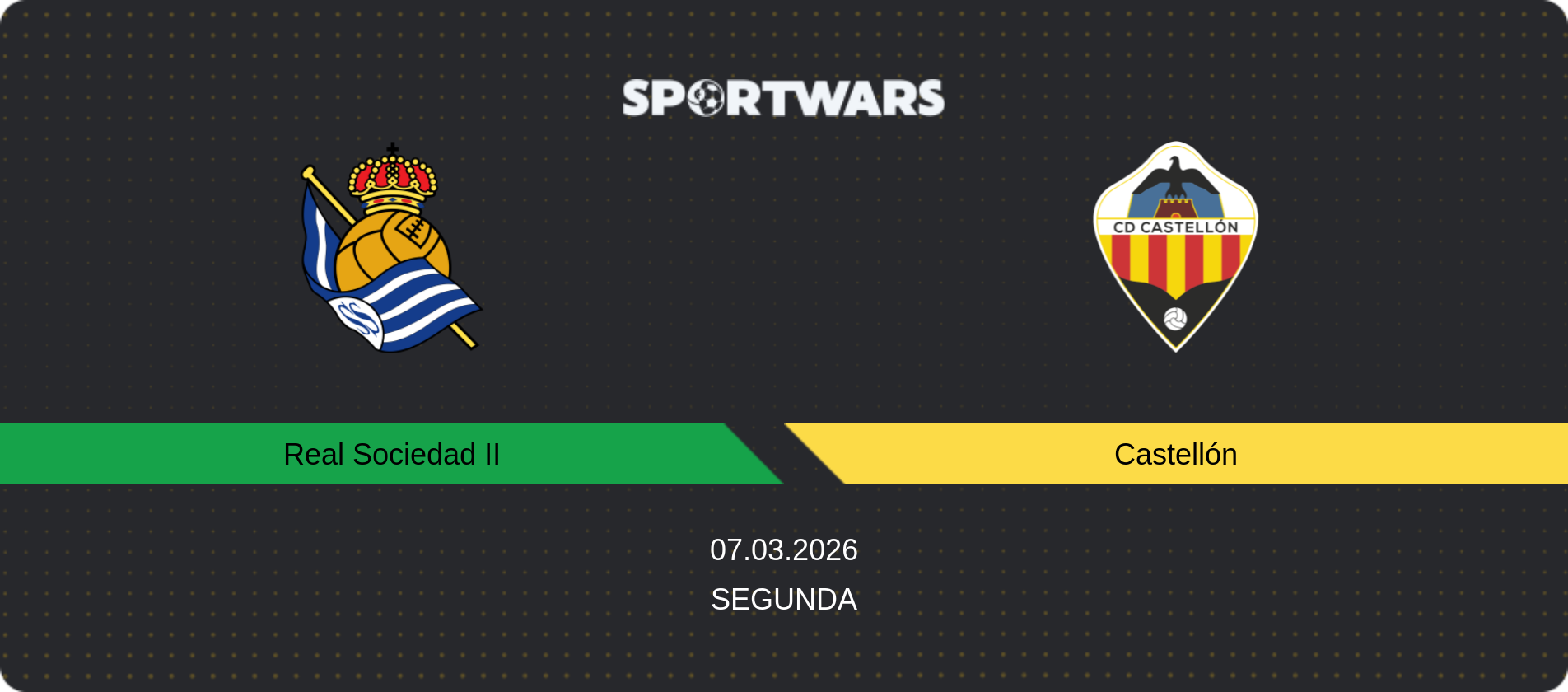 Match prediction Real Sociedad II — Castellón, Segunda, 07.03.2026