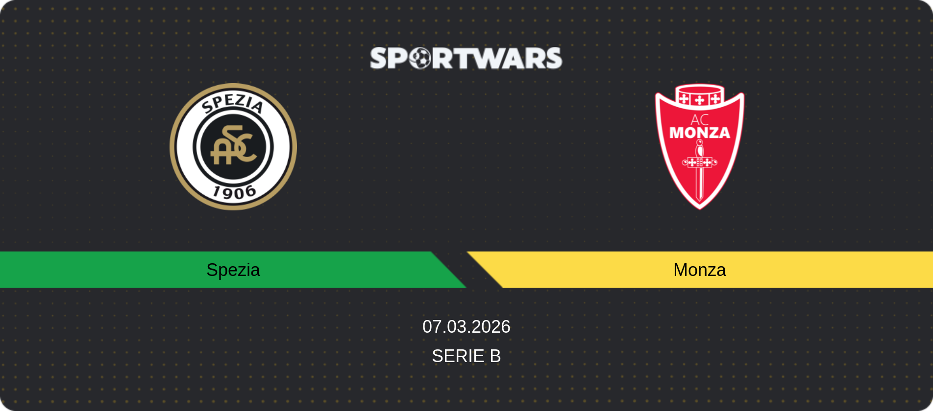 Match prediction Spezia — Monza, Serie B, 07.03.2026