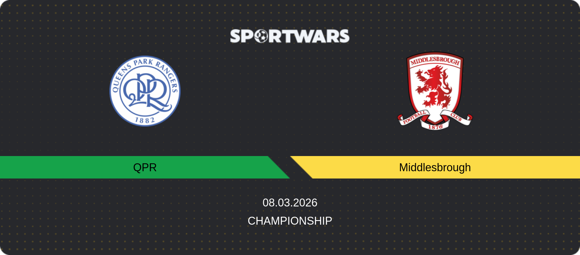 Match prediction QPR — Middlesbrough, Championship, 08.03.2026
