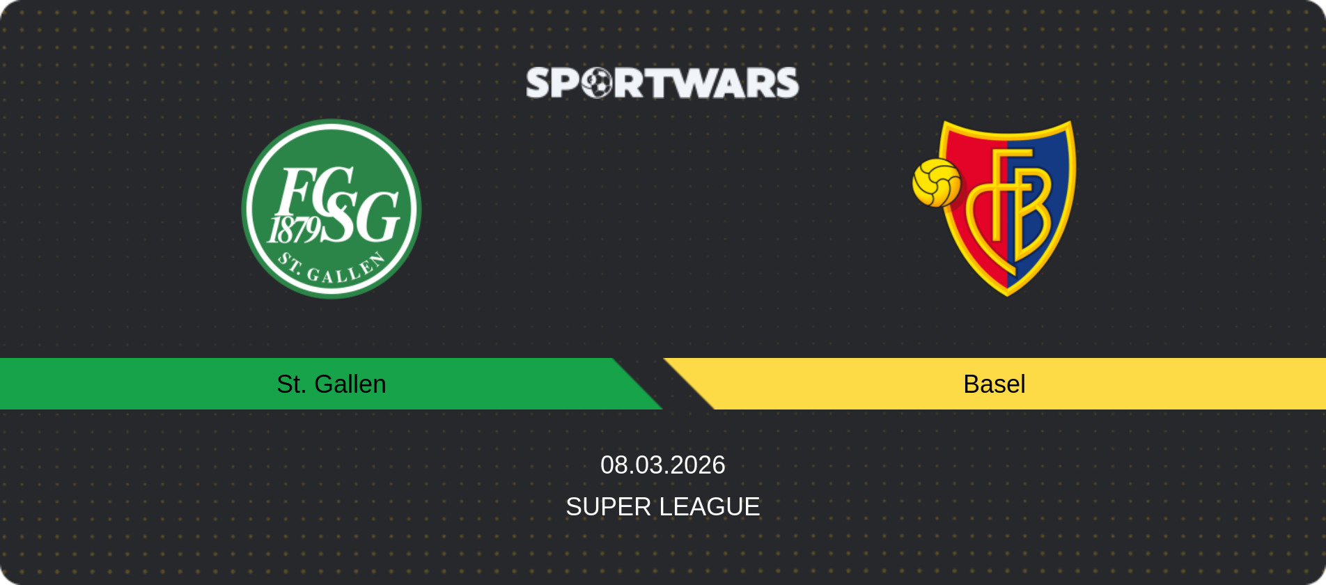 Match prediction St. Gallen — Basel, Super League, 08.03.2026