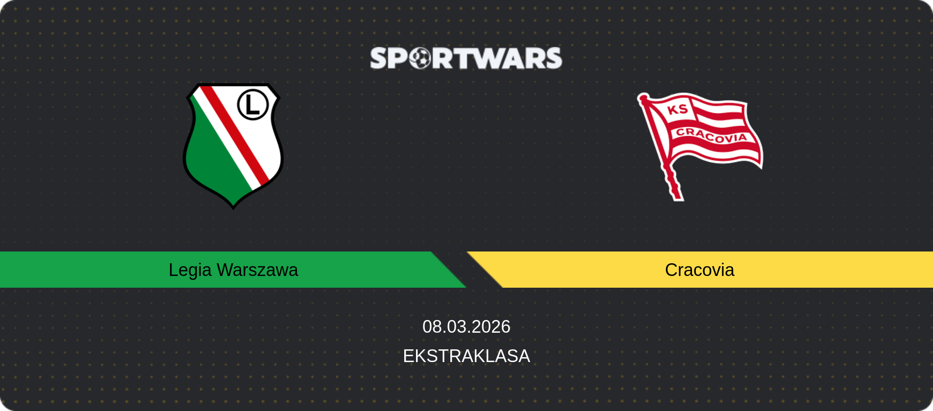 Match prediction Legia Warszawa — Cracovia, Ekstraklasa, 08.03.2026