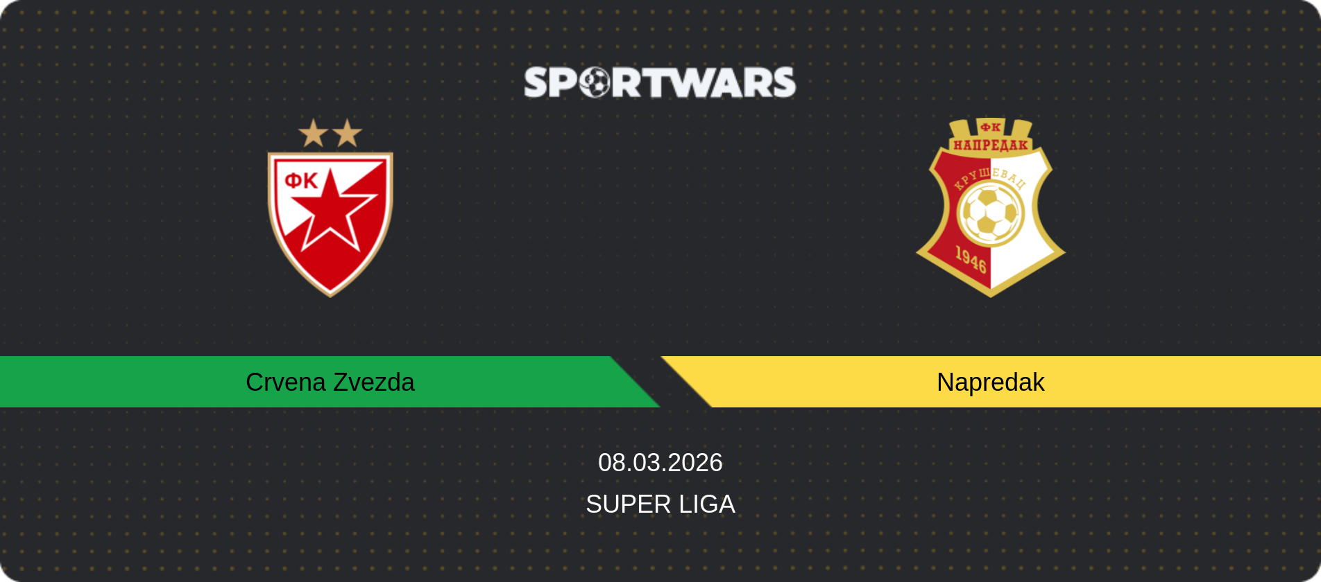 Match prediction Crvena Zvezda — Napredak, Super Liga, 08.03.2026