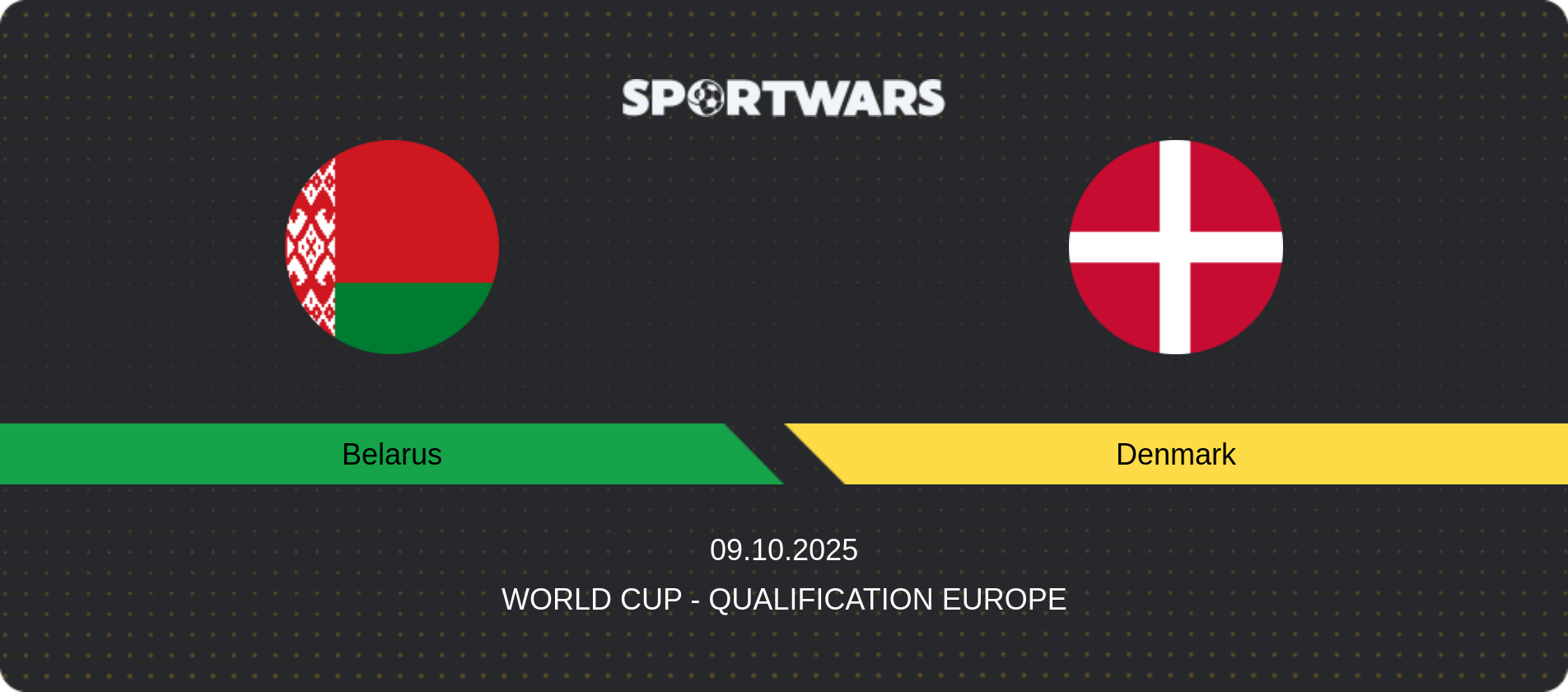 Match prediction Belarus — Denmark, World Cup - Qualification Europe, 09.10.2025