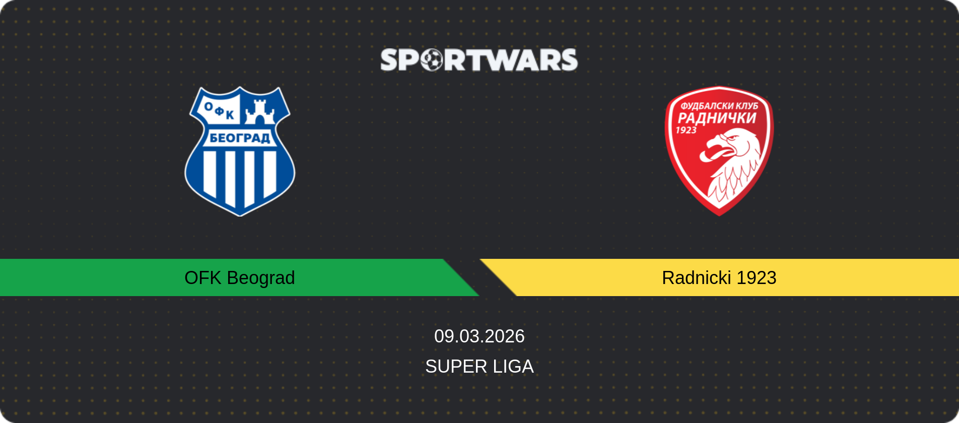 Match prediction OFK Beograd — Radnicki 1923, Super Liga, 09.03.2026