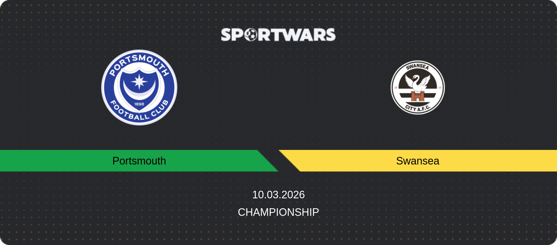 Match prediction Portsmouth — Swansea, Championship, 10.03.2026