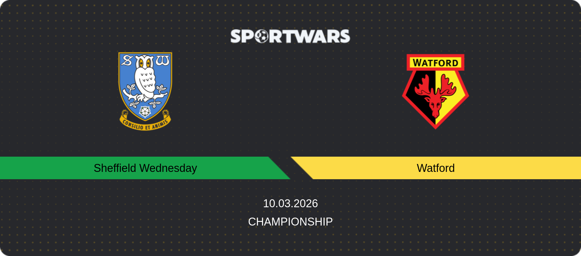 Match prediction Sheffield Wednesday — Watford, Championship, 10.03.2026