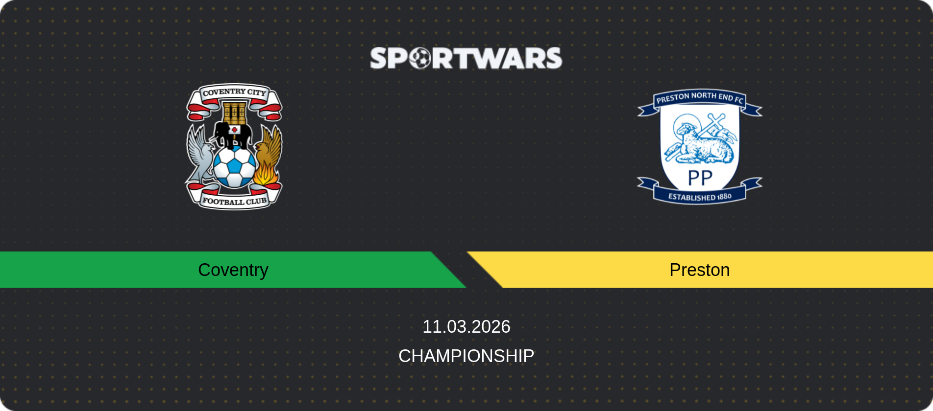 Match prediction Coventry — Preston, Championship, 11.03.2026