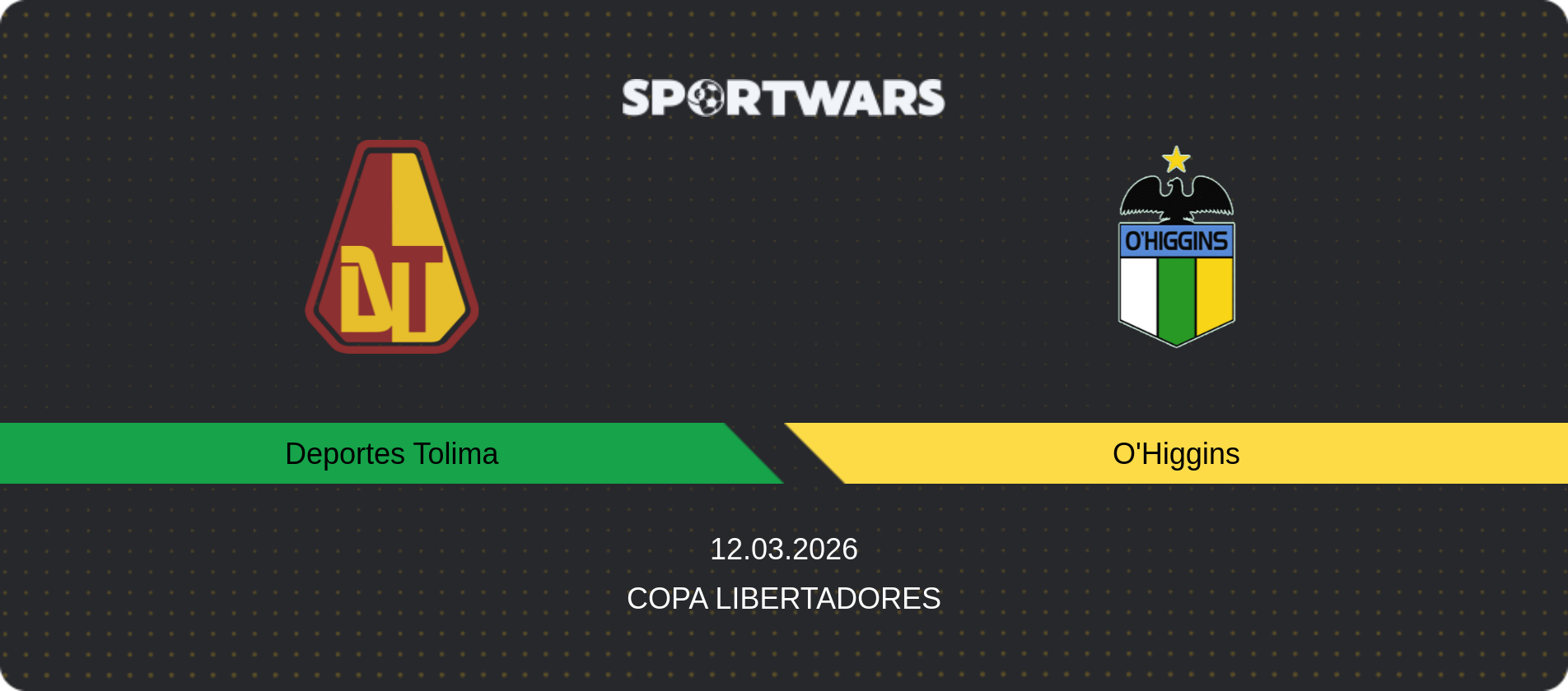 Match prediction Deportes Tolima — O'Higgins, Copa Libertadores, 12.03.2026