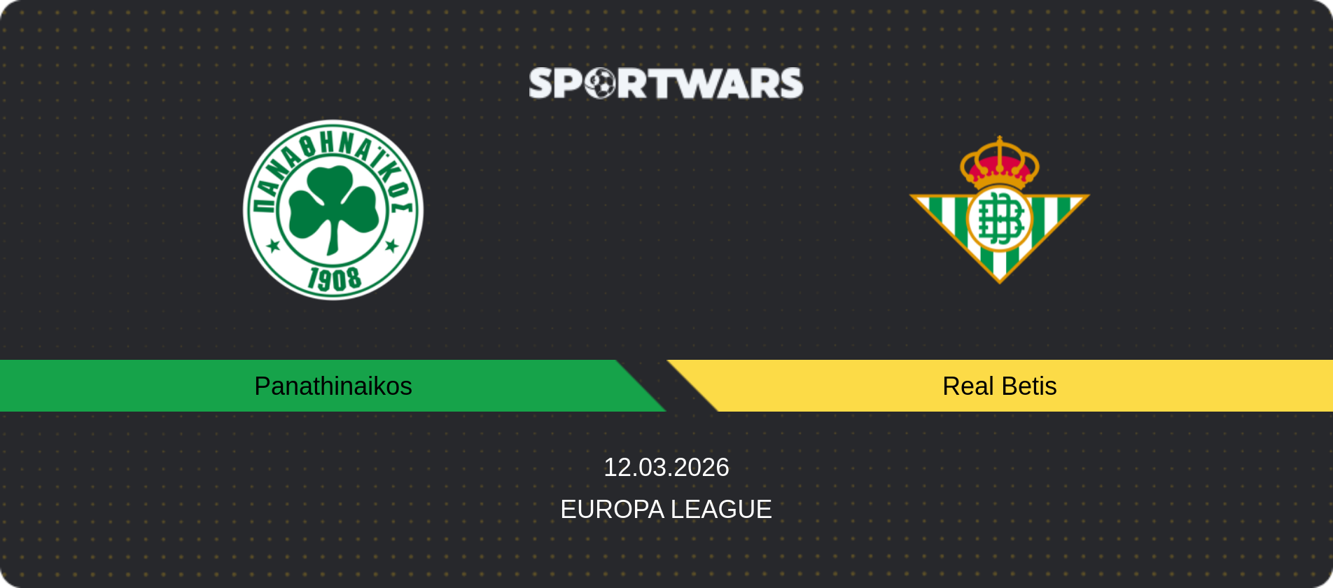 Match prediction Panathinaikos — Real Betis, Europa League, 12.03.2026