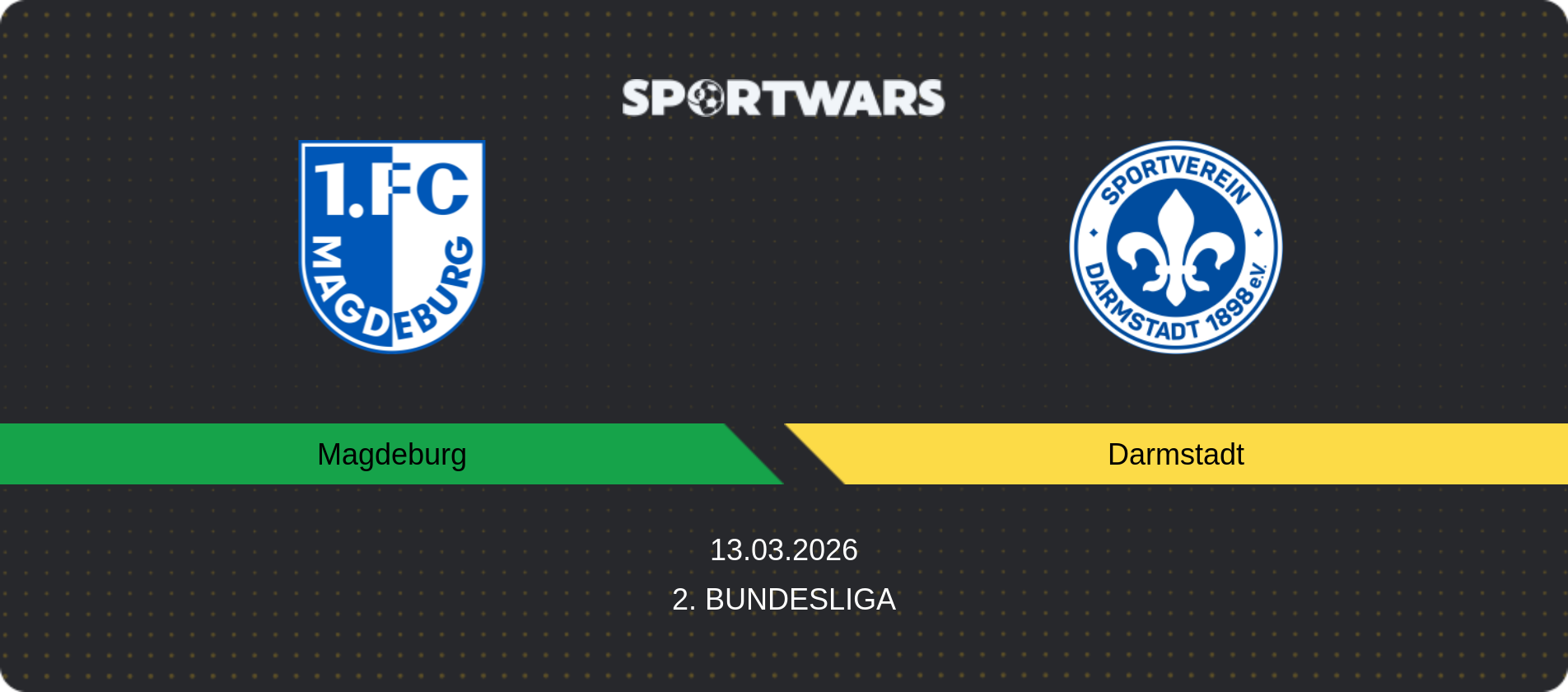 Match prediction Magdeburg — Darmstadt, 2. Bundesliga, 13.03.2026