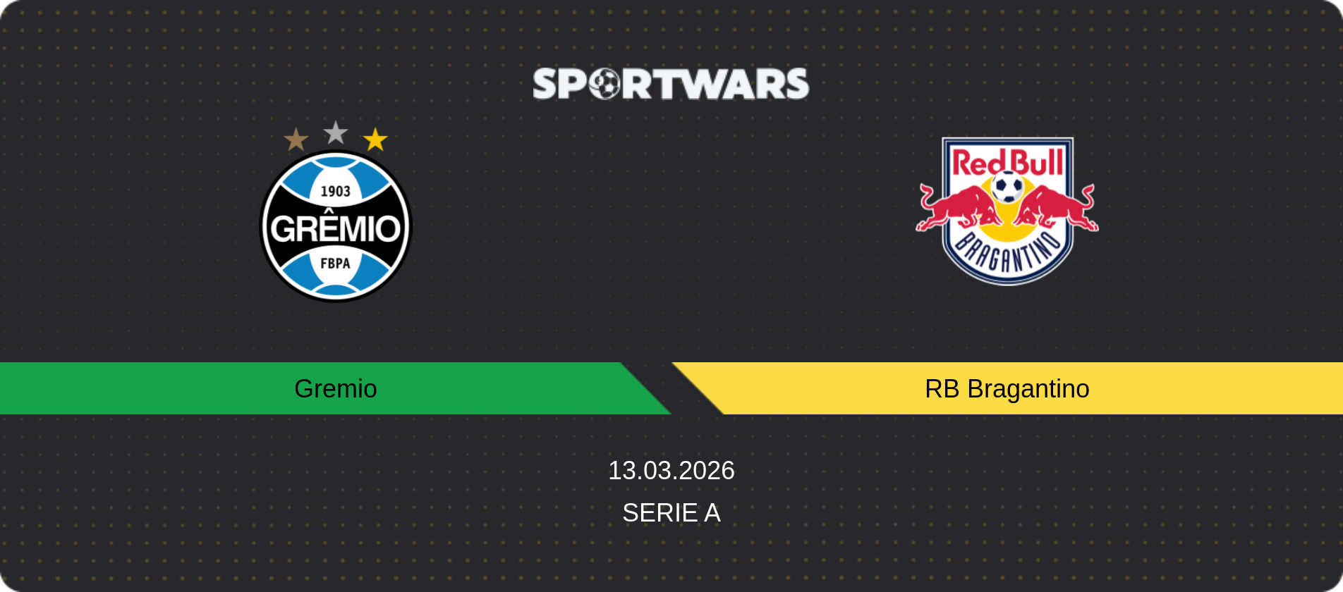 Match prediction Gremio — RB Bragantino, Serie A, 13.03.2026