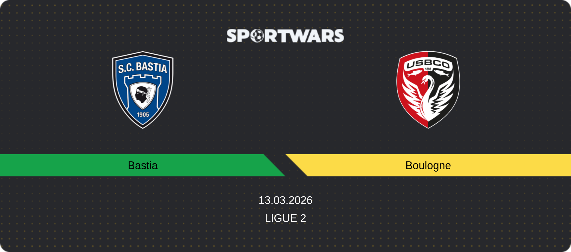 Match prediction Bastia — Boulogne, Ligue 2, 13.03.2026