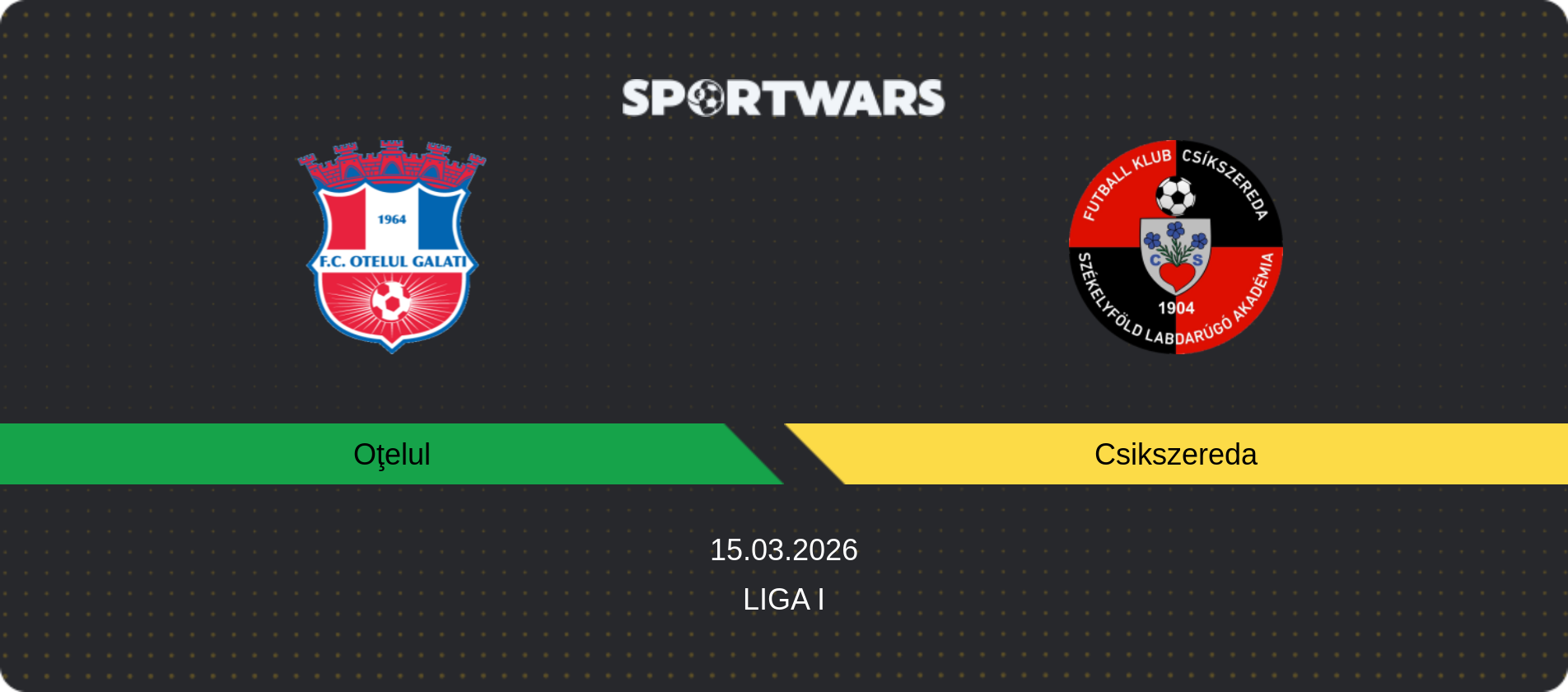 Match prediction Oţelul — Csikszereda, Liga I, 15.03.2026