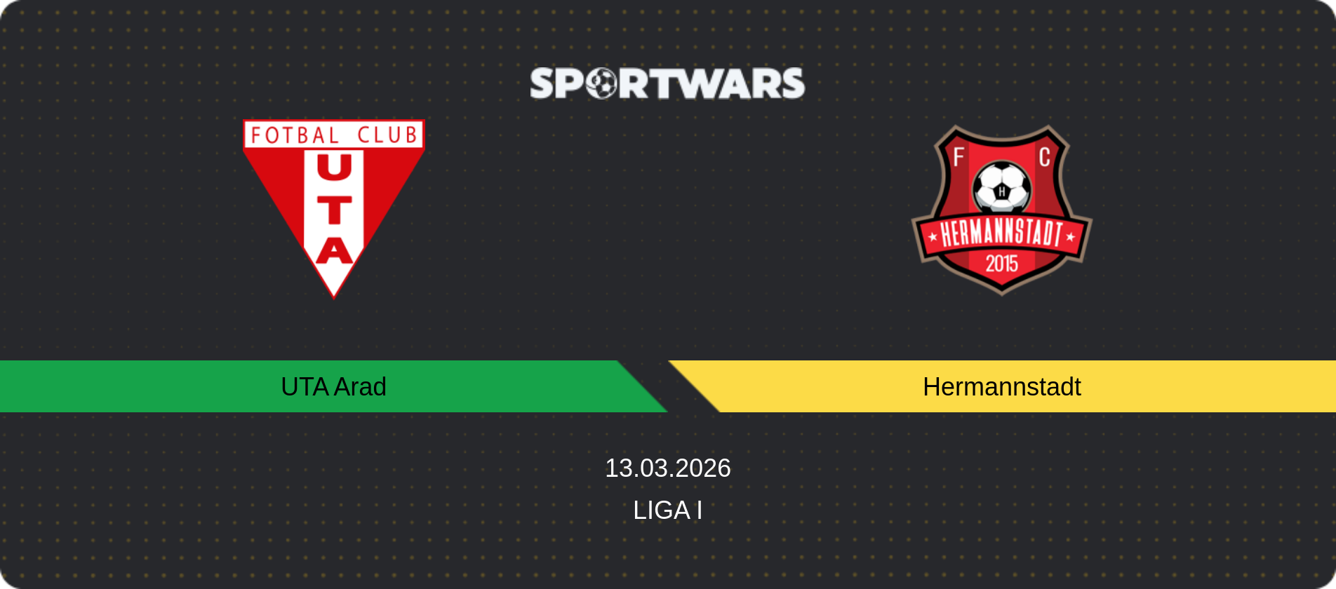 Match prediction UTA Arad — Hermannstadt, Liga I, 13.03.2026