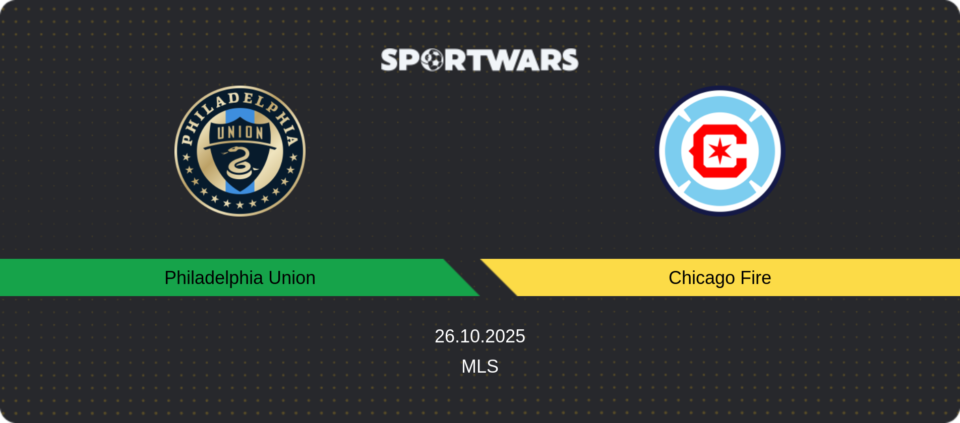 Match prediction Philadelphia Union — Chicago Fire, MLS, 26.10.2025