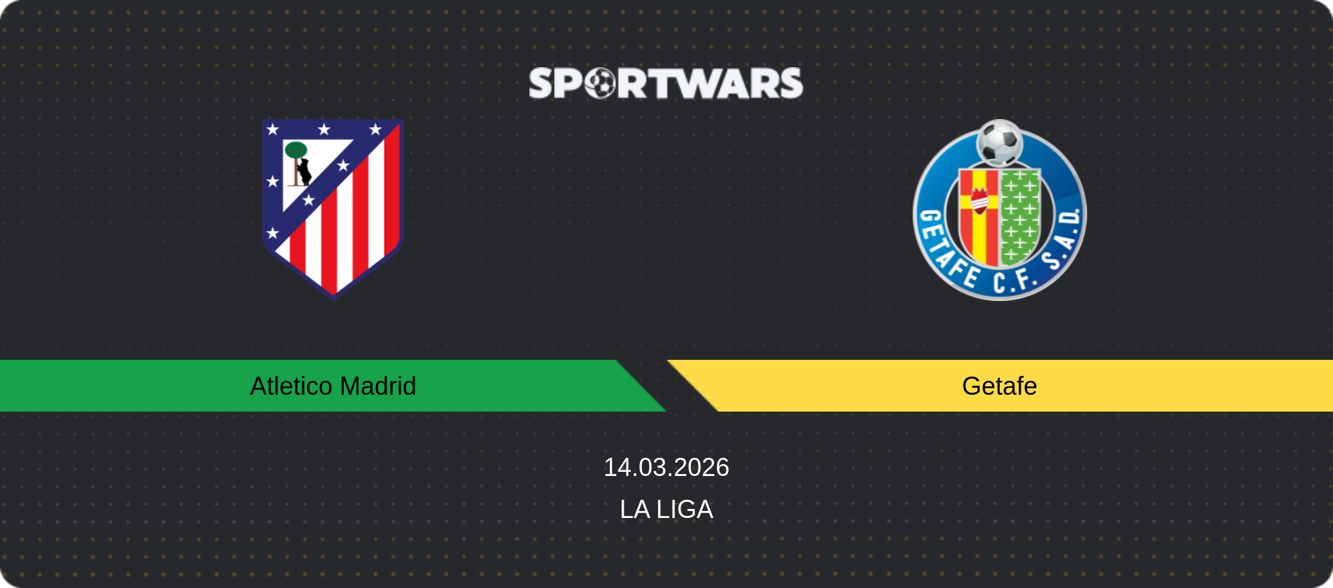 Match prediction Atletico Madrid — Getafe, La Liga, 14.03.2026