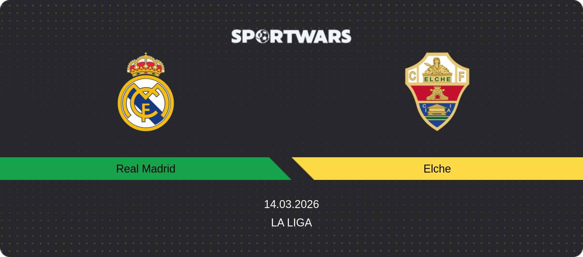 Match prediction Real Madrid — Elche, La Liga, 14.03.2026