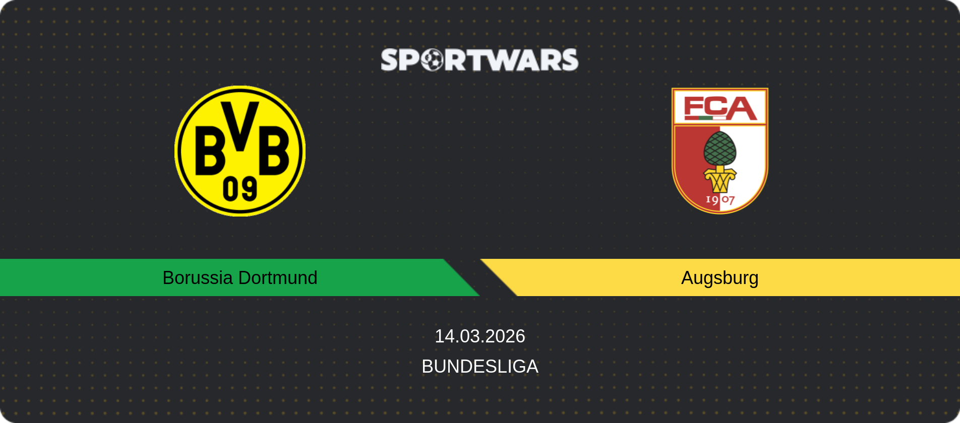 Match prediction Borussia Dortmund — Augsburg, Bundesliga, 14.03.2026