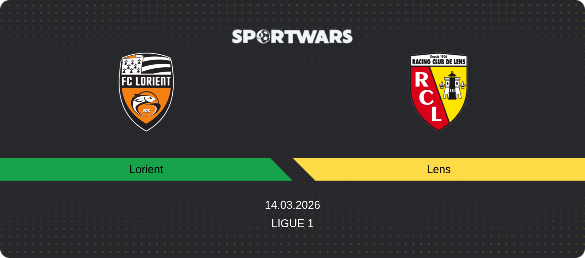 Match prediction Lorient — Lens, Ligue 1, 14.03.2026
