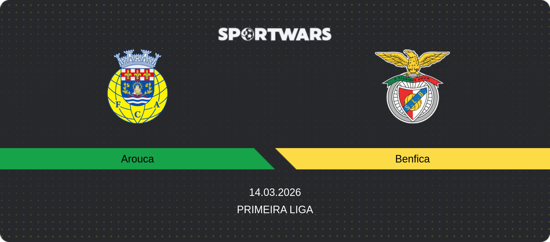 Match prediction Arouca — Benfica, Primeira Liga, 14.03.2026