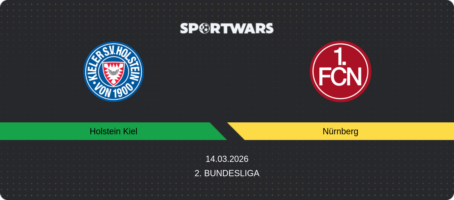 Match prediction Holstein Kiel — Nürnberg, 2. Bundesliga, 14.03.2026