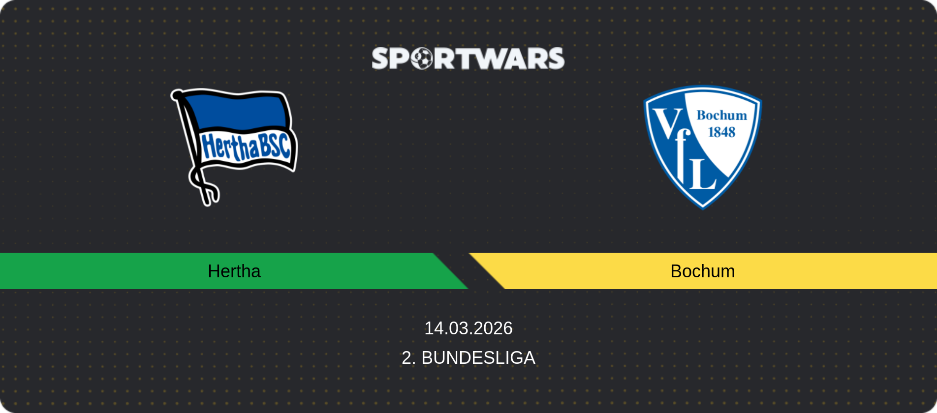 Match prediction Hertha — Bochum, 2. Bundesliga, 14.03.2026