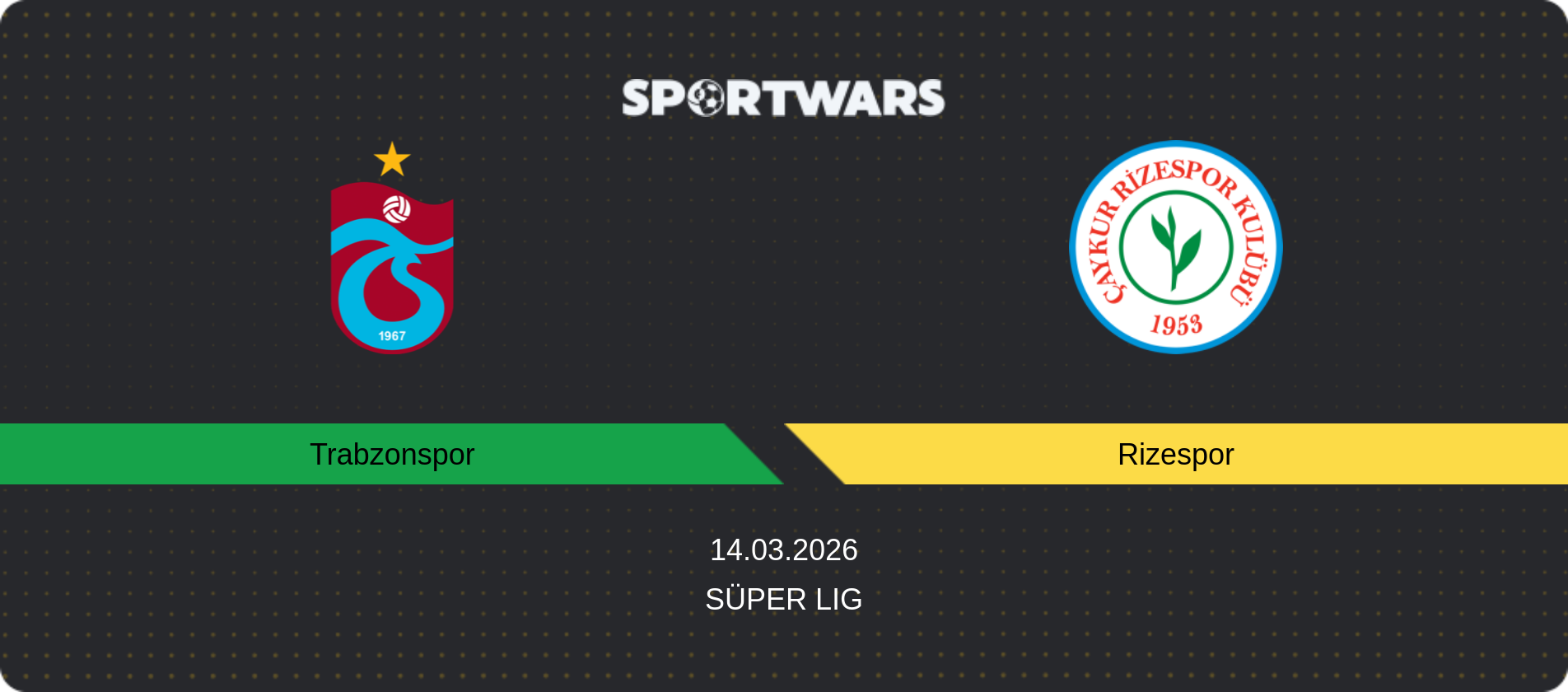 Match prediction Trabzonspor — Rizespor, Süper Lig, 14.03.2026