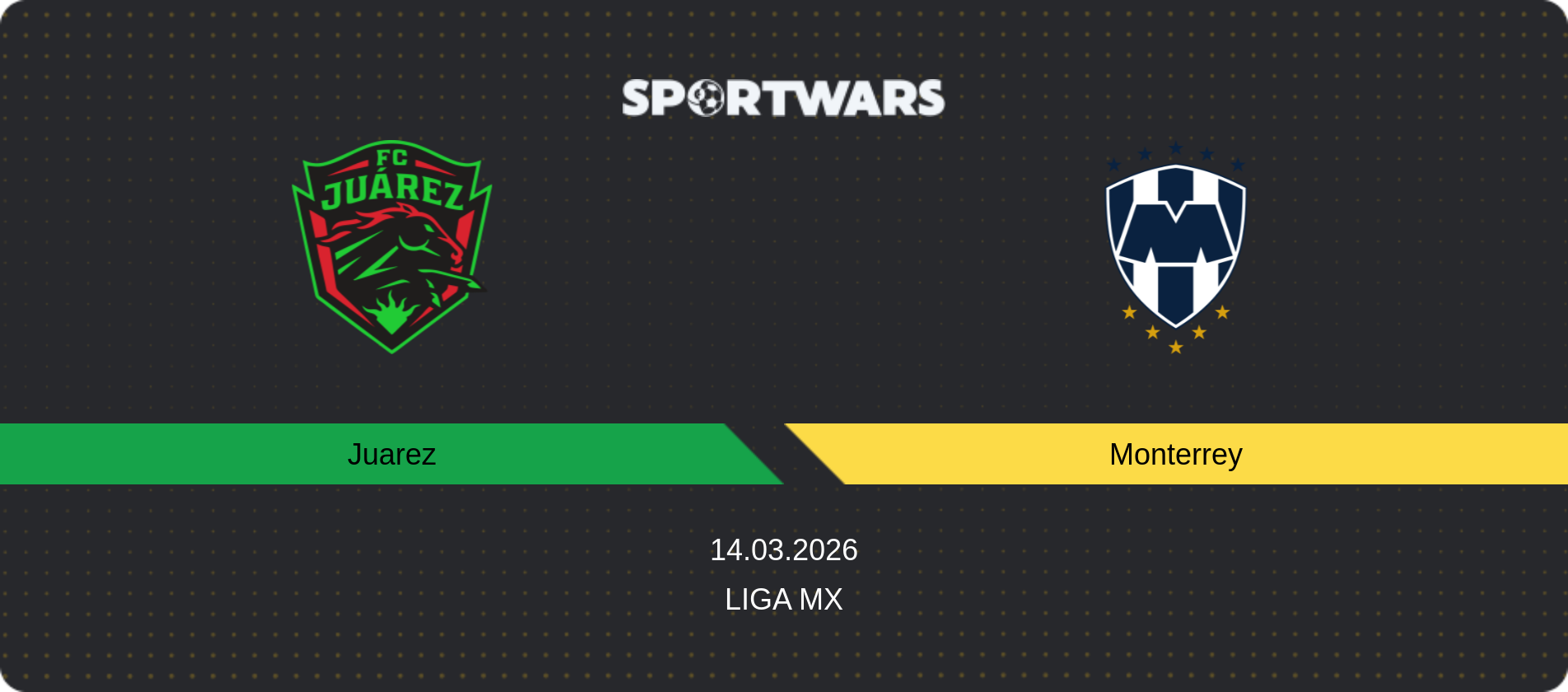 Match prediction Juarez — Monterrey, Liga MX, 14.03.2026
