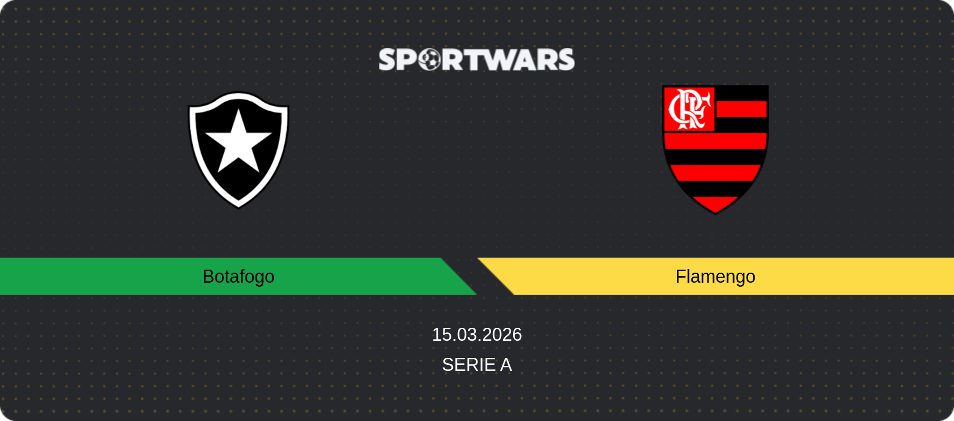 Match prediction Botafogo — Flamengo, Serie A, 15.03.2026