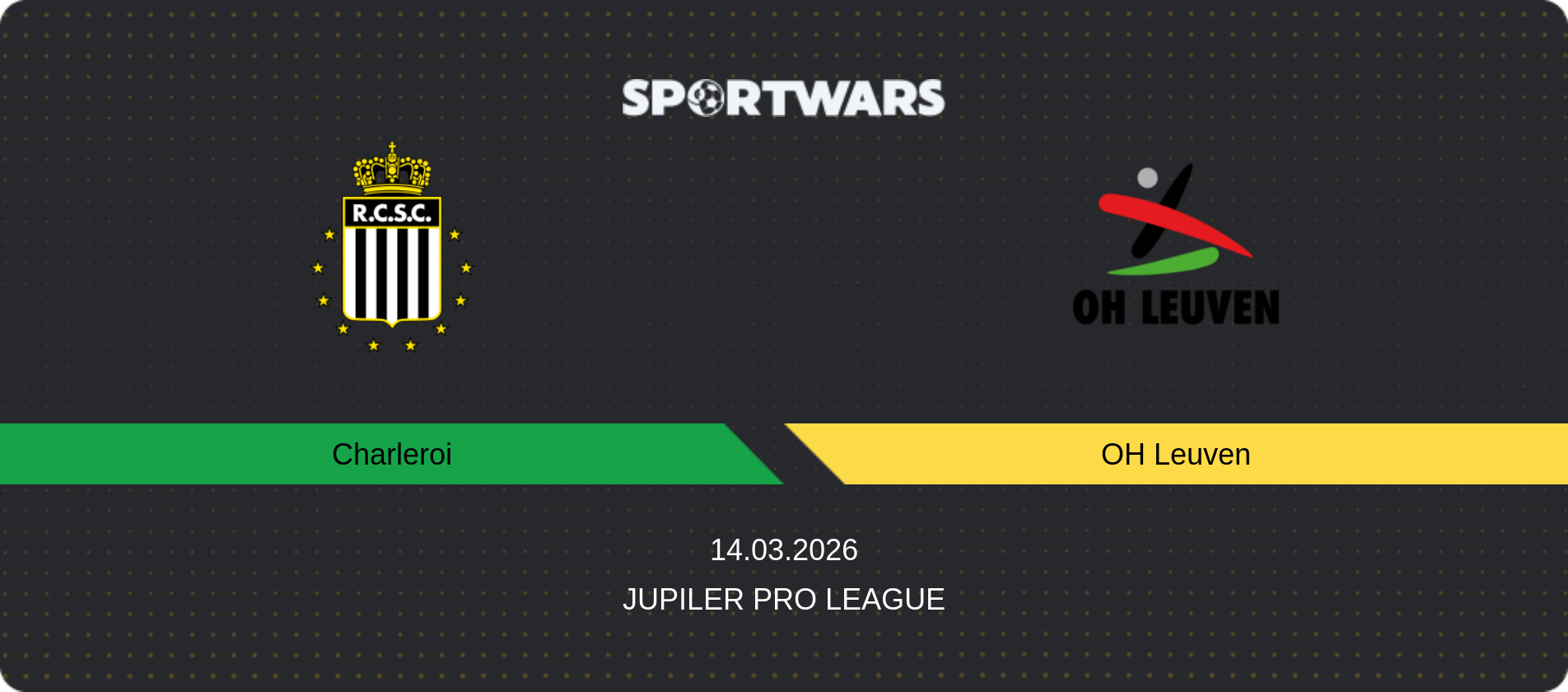 Match prediction Charleroi — OH Leuven, Jupiler Pro League, 14.03.2026