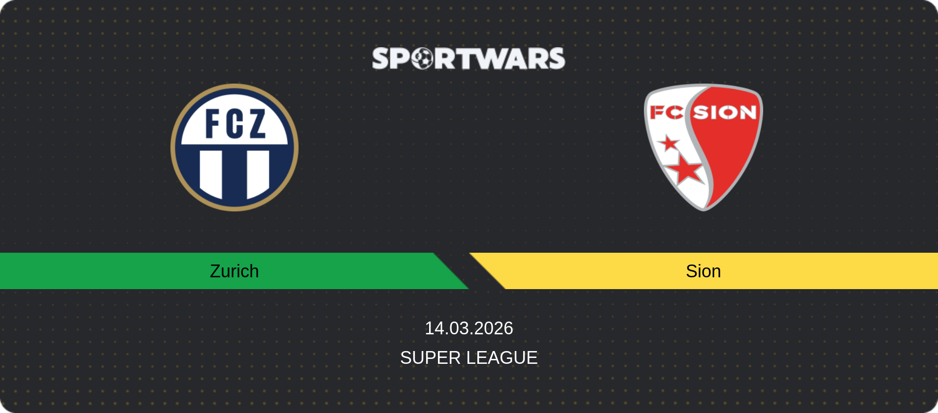 Match prediction Zurich — Sion, Super League, 14.03.2026