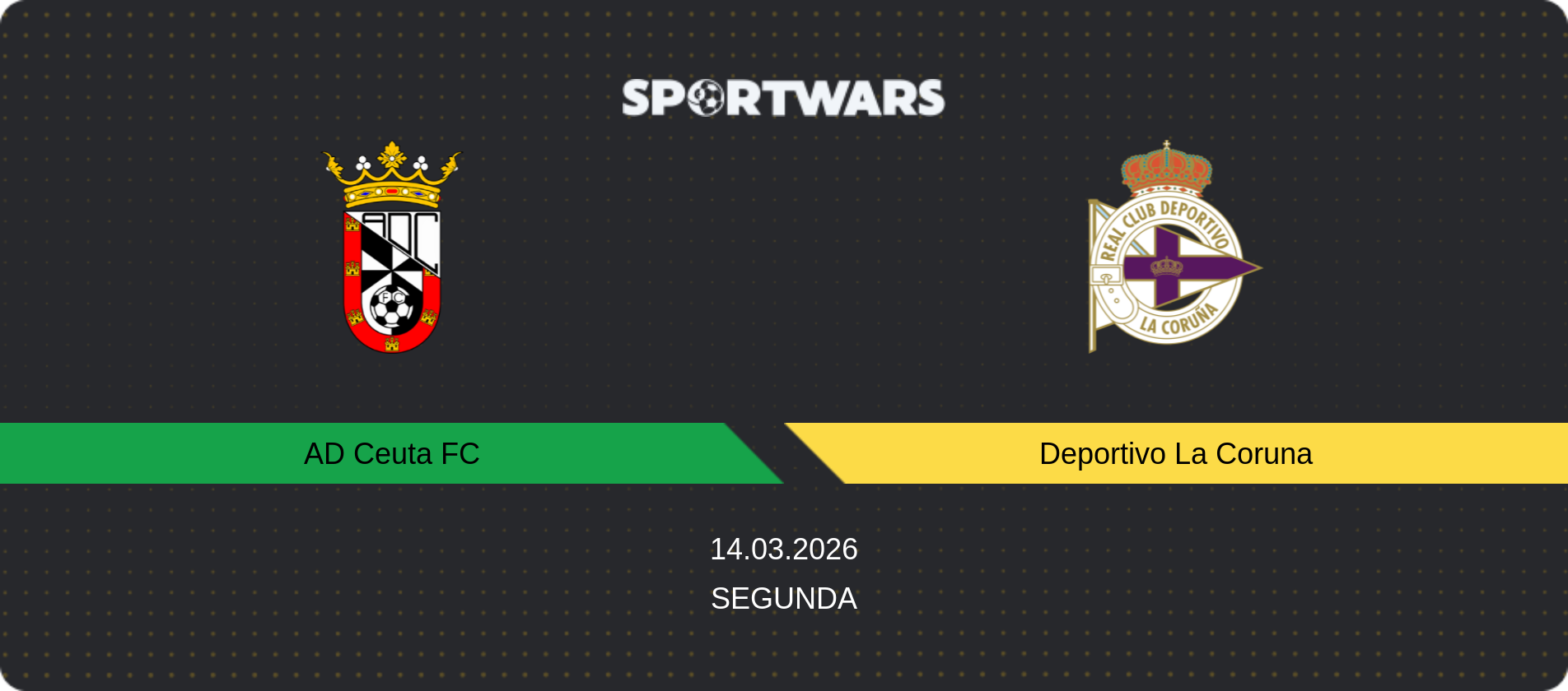 Match prediction AD Ceuta FC — Deportivo La Coruna, Segunda, 14.03.2026