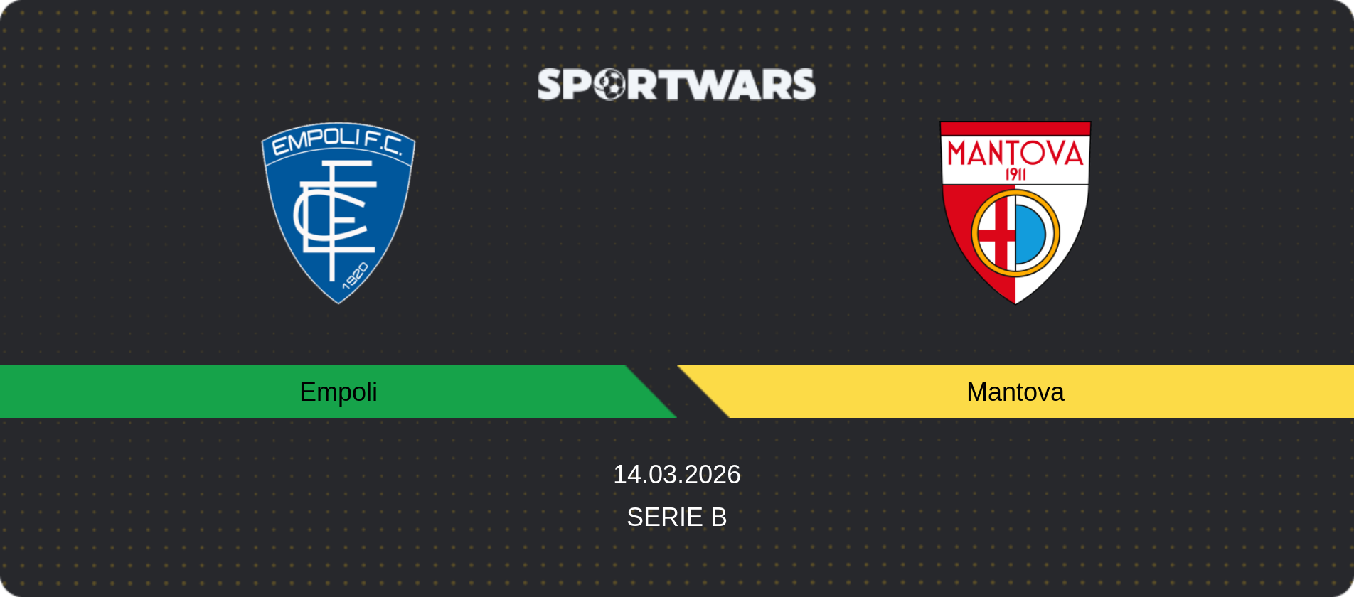 Match prediction Empoli — Mantova, Serie B, 14.03.2026